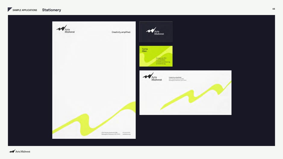 Stationery system: letterhead, business card, envelope