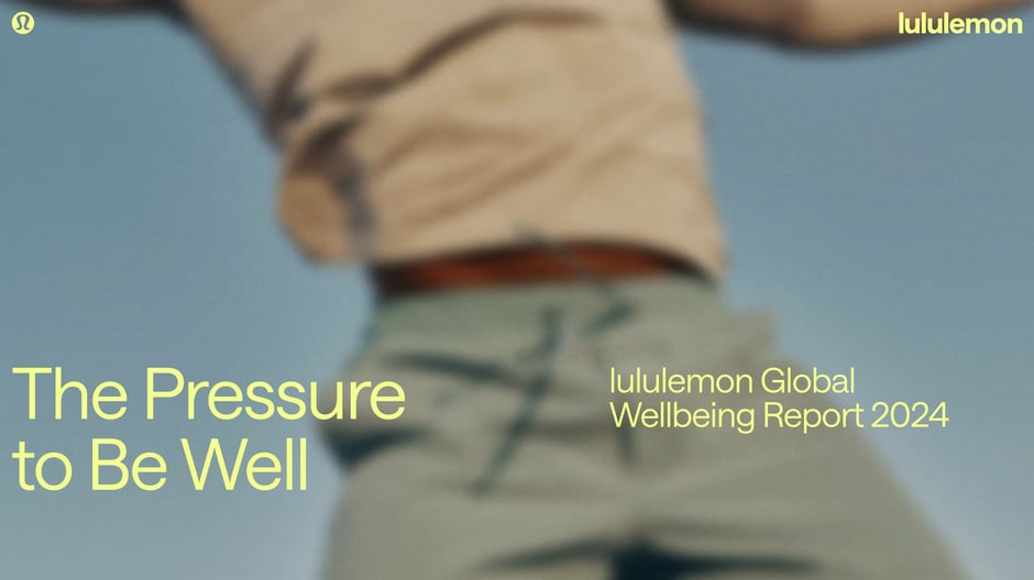 lululemon Global Wellbeing Report 2024 — cover slide