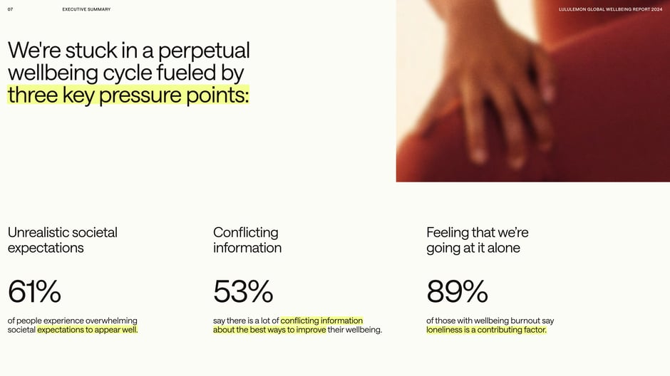 Three key pressure points fueling the wellbeing cycle