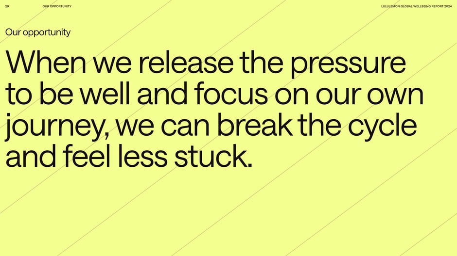 When we release the pressure to be well and focus