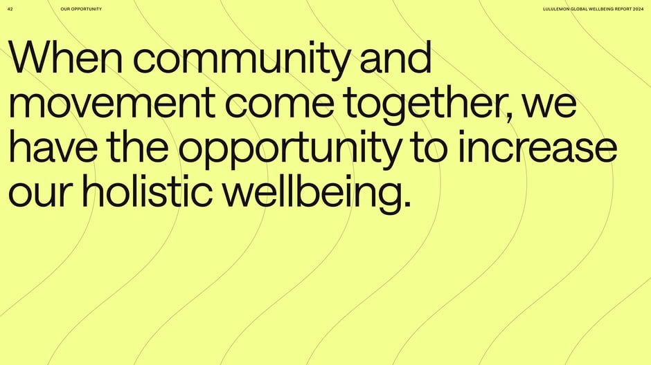 Community and movement together improve holistic wellbeing