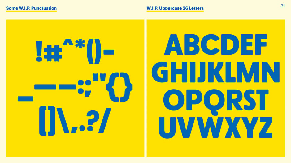 W.I.P. uppercase letters and punctuation