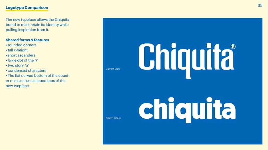 Logotype comparison: current mark vs new typeface