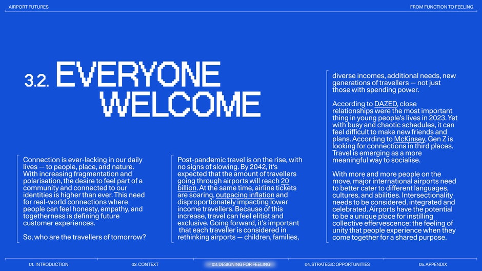 Argues airports must design inclusively as post‑pandemic travel rises (projected