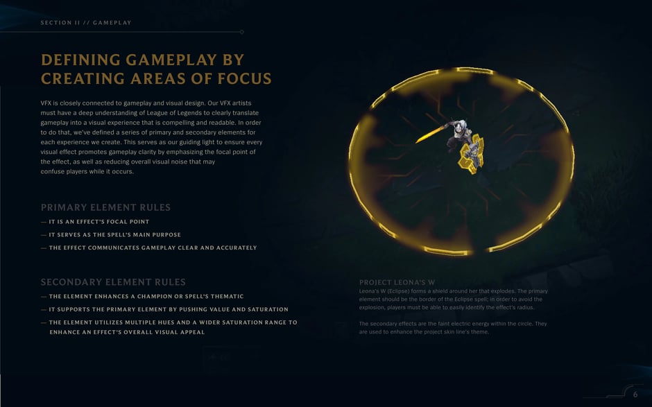 Defining gameplay by creating areas of focus