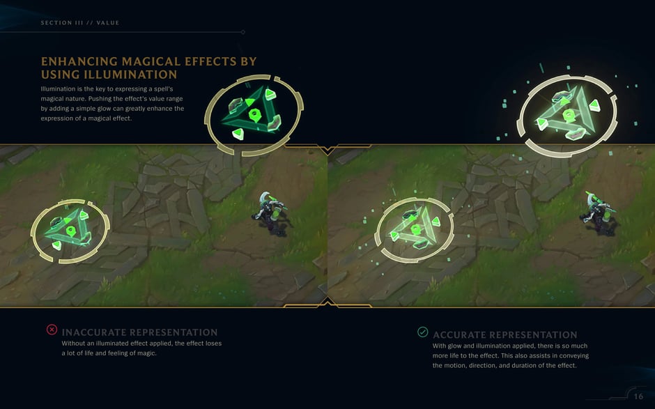 Enhancing magical effects by using illumination