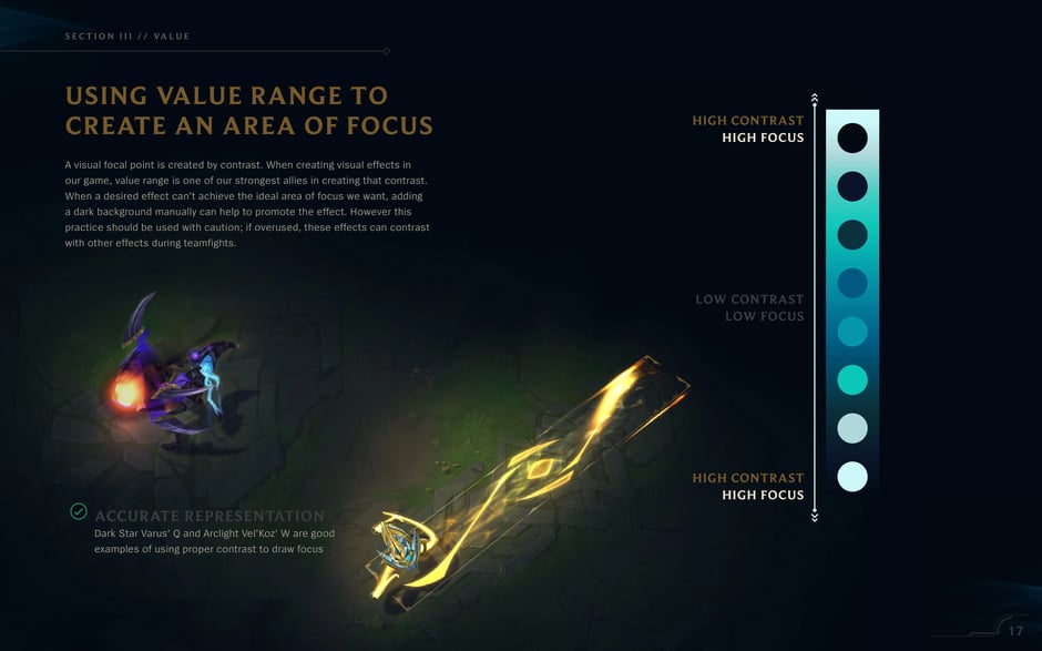 Using value range to create an area of focus