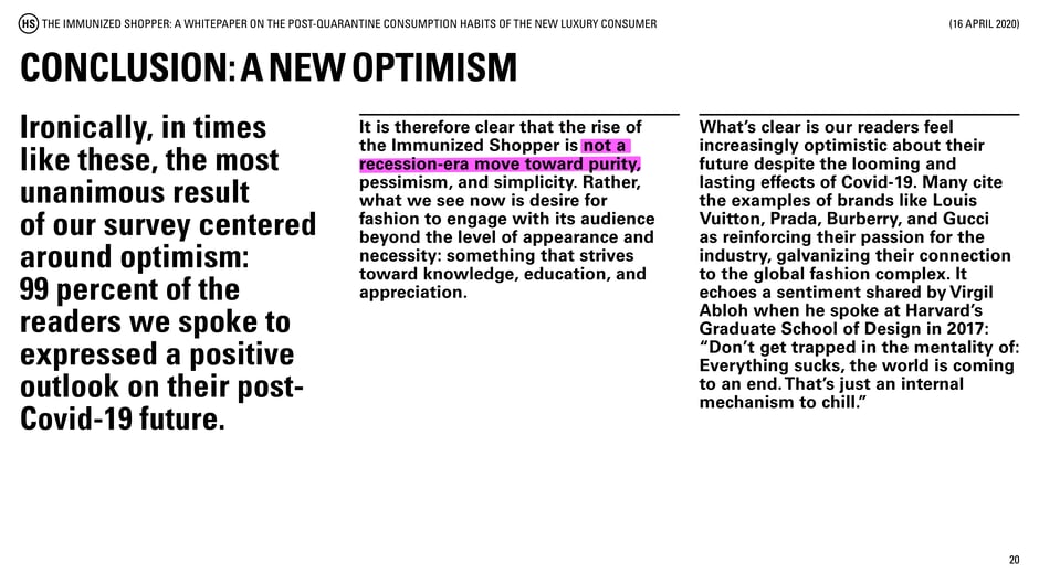 99% of readers express optimism about their post-Covid-19 future