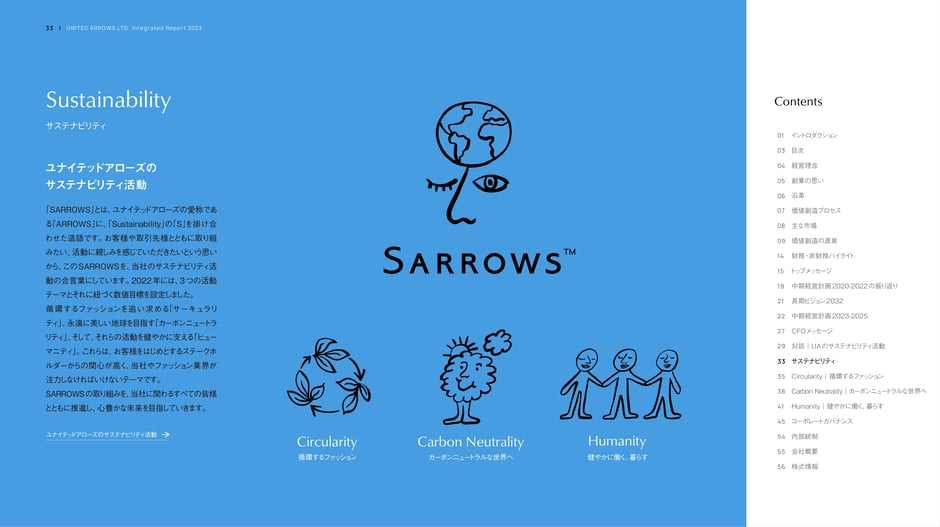 Sustainability: SARROWS (United Arrows)