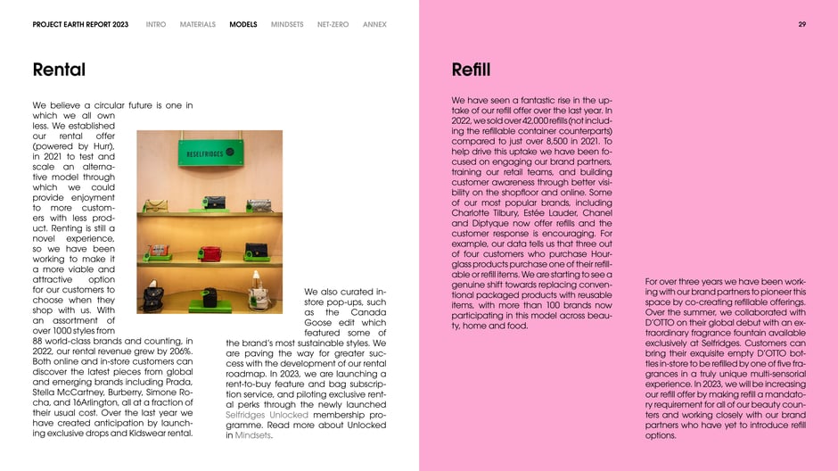 Rental and Refill: alternative access and refillable formats