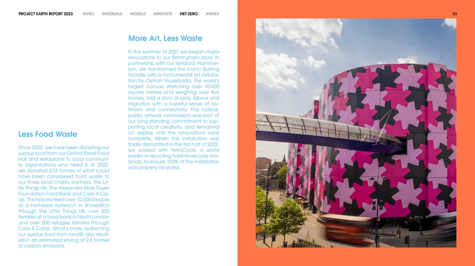 Reducing food waste and recycling public art