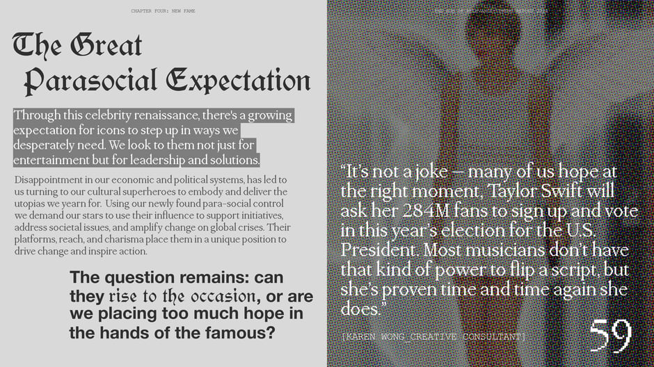 The Great Parasocial Expectation: icons expected to lead