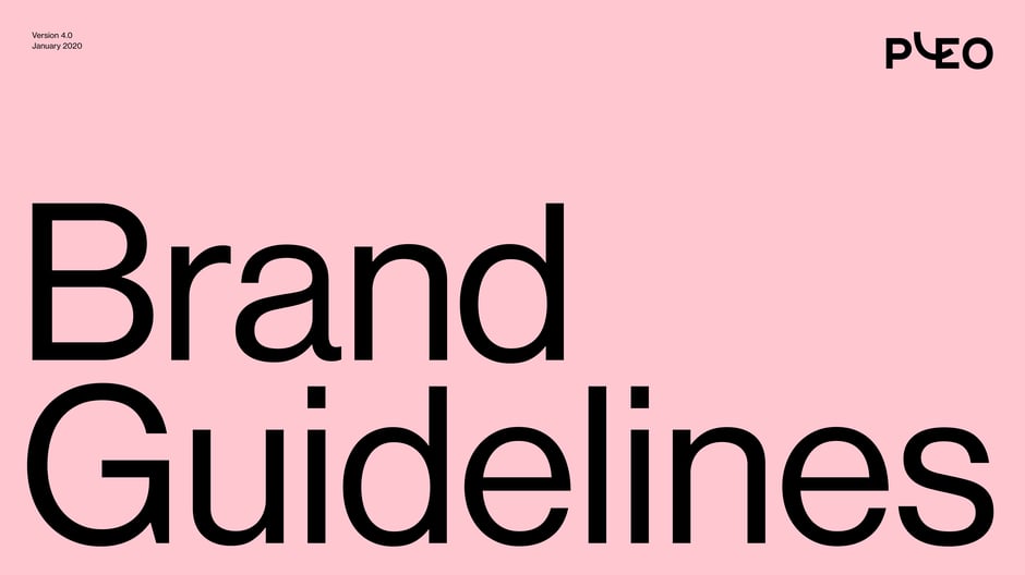 Pleo Brand Guidelines 2020 — cover slide