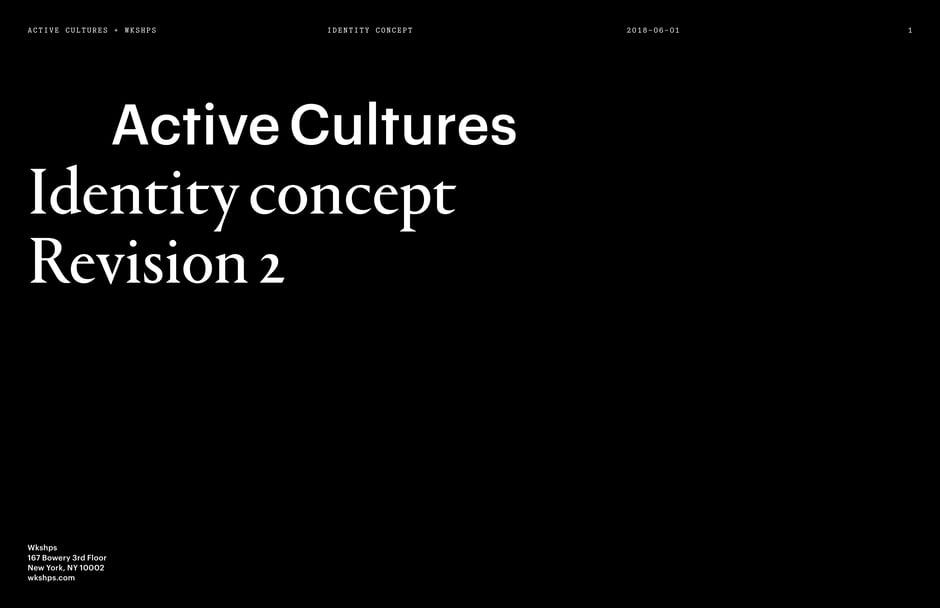 Wkshps Identity Concept for Active Cultures 2018 — cover slide