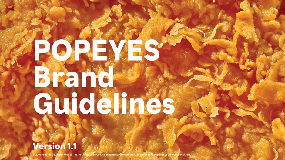 Popeyes Brand Guidelines 2019 — cover slide