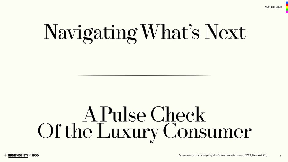 Highsnobiety & BCG Research Report 2023 — cover slide