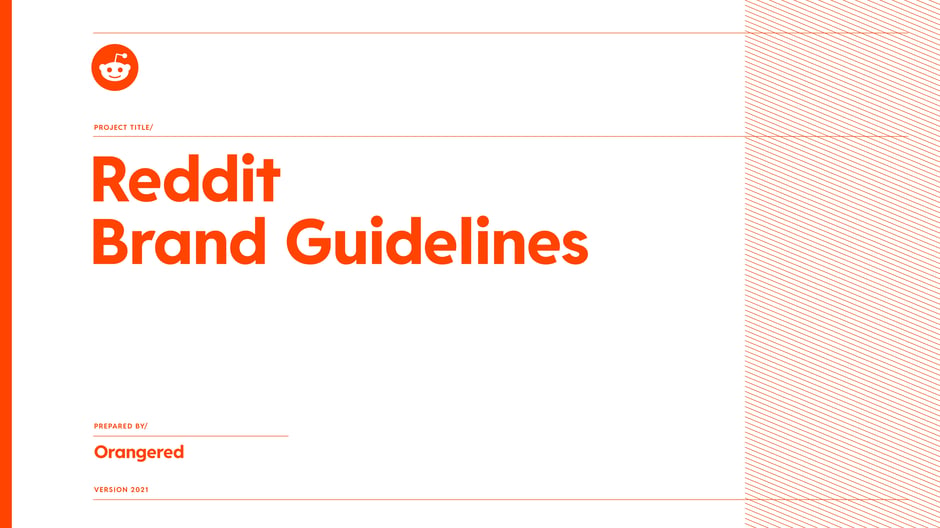 Reddit Brand Guidelines 2021 — cover slide