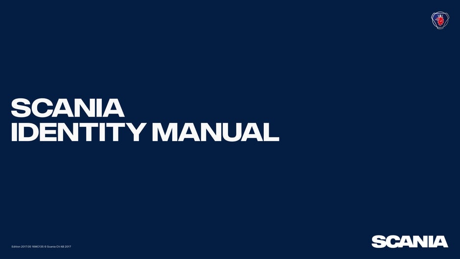 Scania Identity Manual 2017 — cover slide