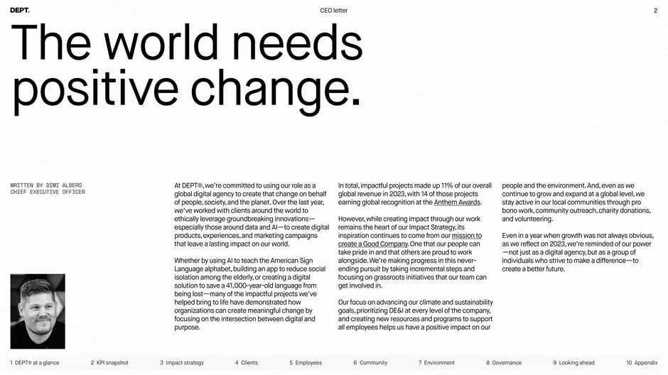 The world needs positive change