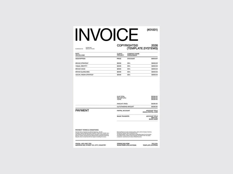 Invoice - Template 001, preview 1