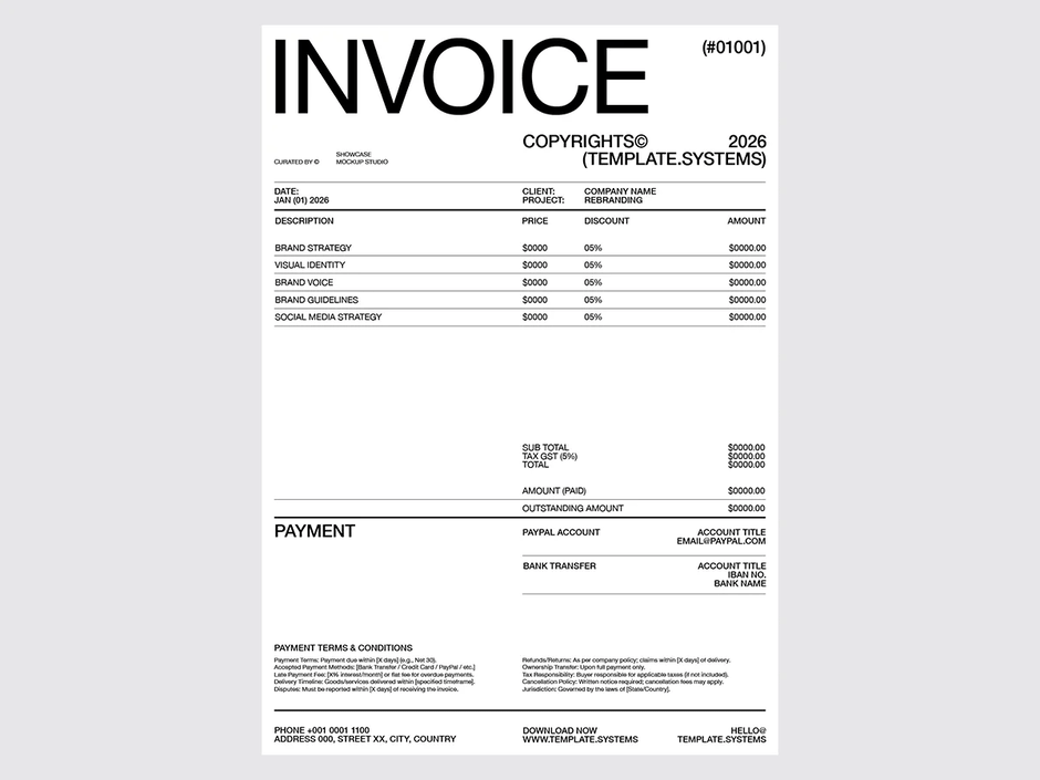 Invoice - Template 001, preview 2