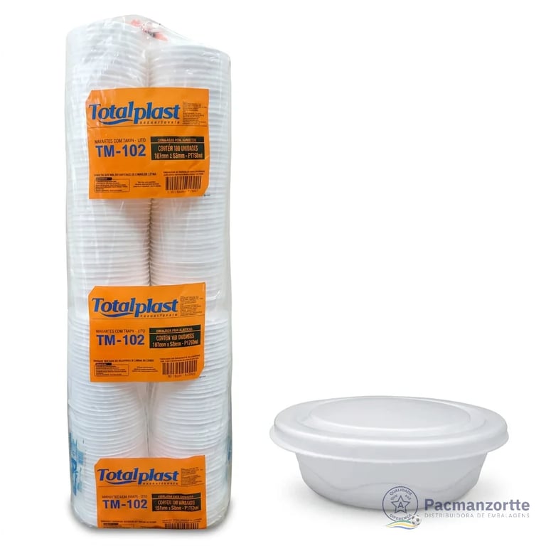 Marmitex de Isopor Nº8 - 750ml Tm - 102 Totalplast - Caixa c/ 100 unidades miniatura 3