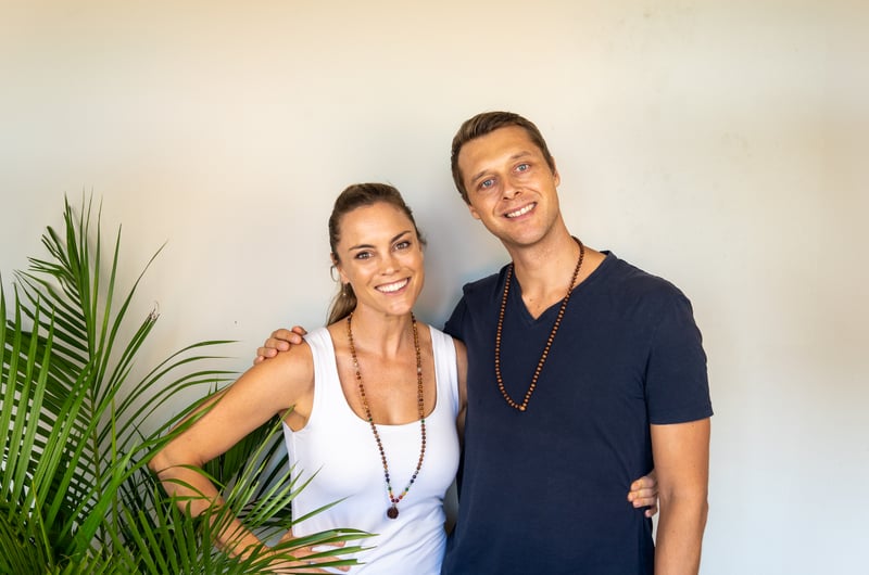 Taryn Weggelaar and Yann Cadic, founders of Loka Yoga School and teachers of its online yin yoga teacher training