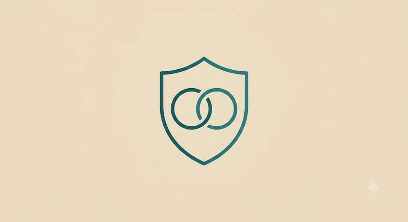 Minimalist shield icon representing protection