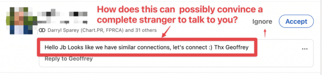 schlechtes beispiel linkedin verbindungsanfrage etiquette