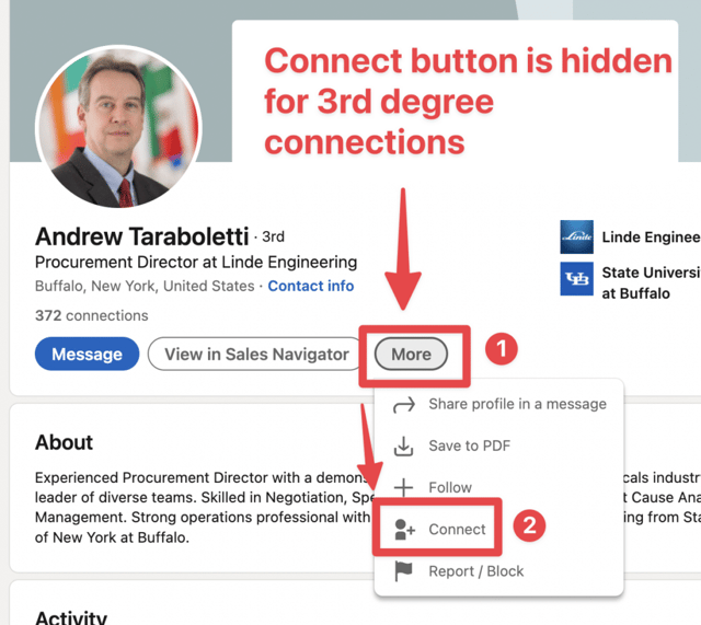 Bedeutung der Verbindung 3. Grades auf linkedin
