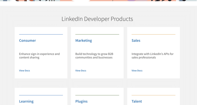 linkedin developer products linkedin api