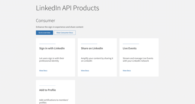 linkedin api products you can choose