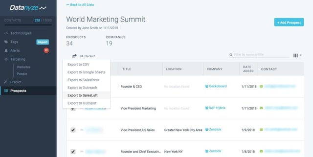 Datanyze lead generation