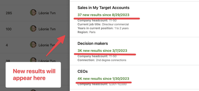 saved searches in sales navigator