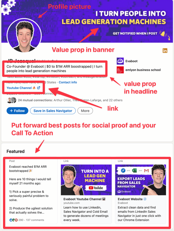 optimize linkedin profile for sales