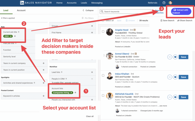 identify decision makers sales navigator