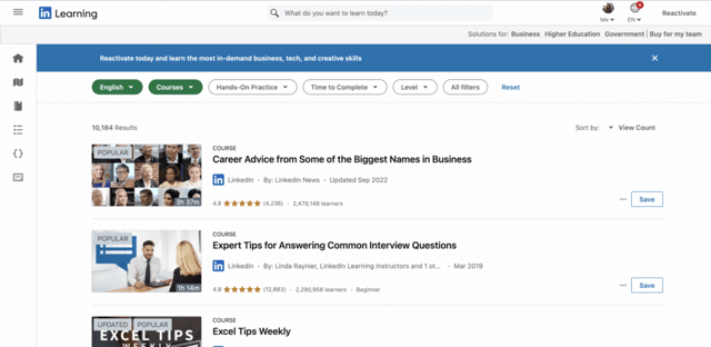 Linkedin learning online courses