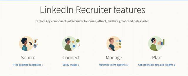 fonctionnalités linkedin recruiter 