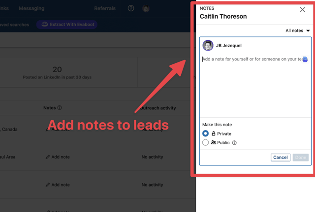 cómo añadir notas a tus leads en Sales Navigator 