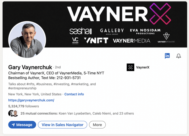 Gary Vaynerchuk influencer LinkedIn