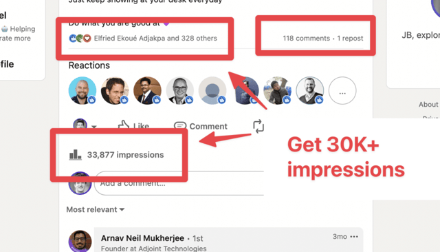 Influencer de post de LinkedIn