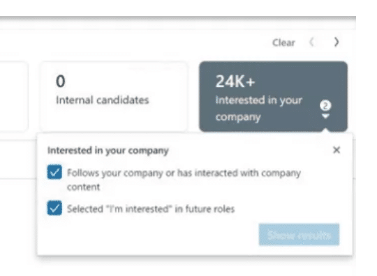 Vue du recruteur LinkedIn