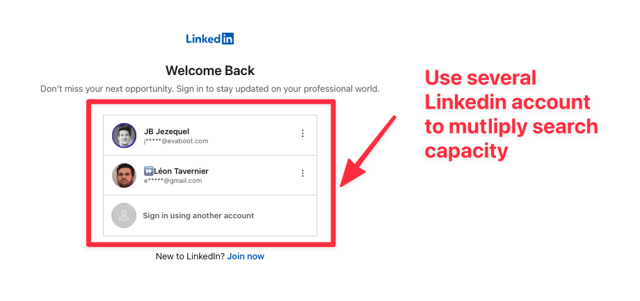 evitar el límite de búsquedas de uso comercial de Linkedin