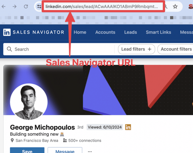 sales navigator url exemple