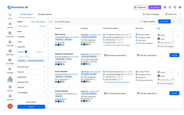 seamless contact data