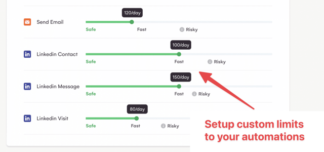 set up linkedin automation limits