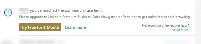 linkedin commercial limitted search