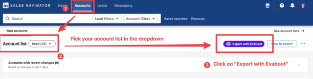 exportar listas de cuentas de linkedin sales navigator x