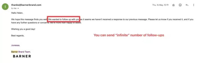 follow up email