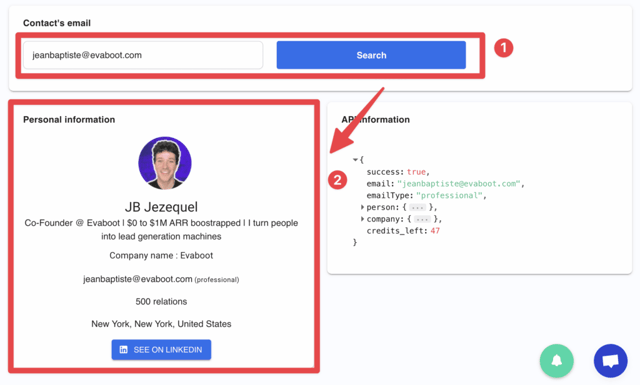 find linkedin by email reverse contact tool